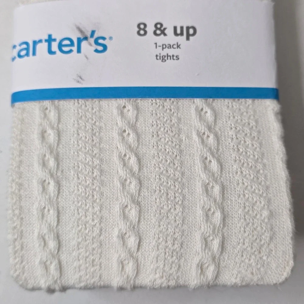 Carters Girls Ivory Cable Knit Tights Size 8 and Up Off White Pointelle 3J453410